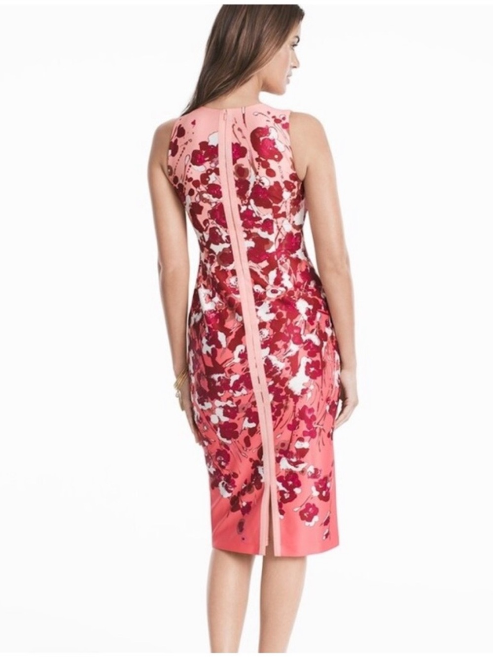 WHBM Floral Pink Sleeveless Sheath Dress - Picture 3 of 5